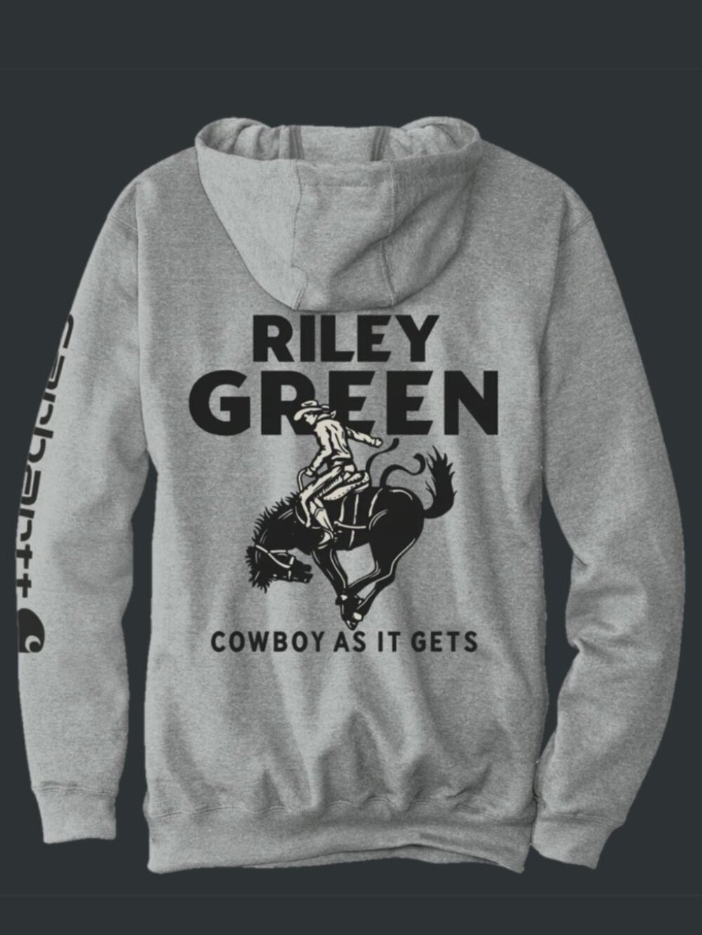 Carhartt Riley Green Cowboy As It Gets Tour Hoodie Sweatshirt 2026 - Picture 2 of 3